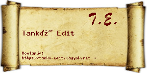 Tankó Edit névjegykártya
